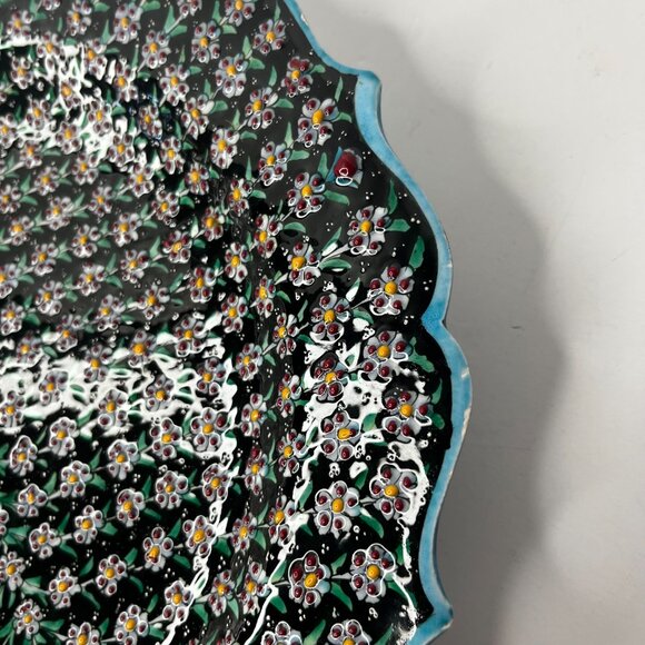 Decorative 12.5" Wall Hanging Plate Life Tree Pattern Turkish Ceramic Hand Paint - Picture 8 of 16